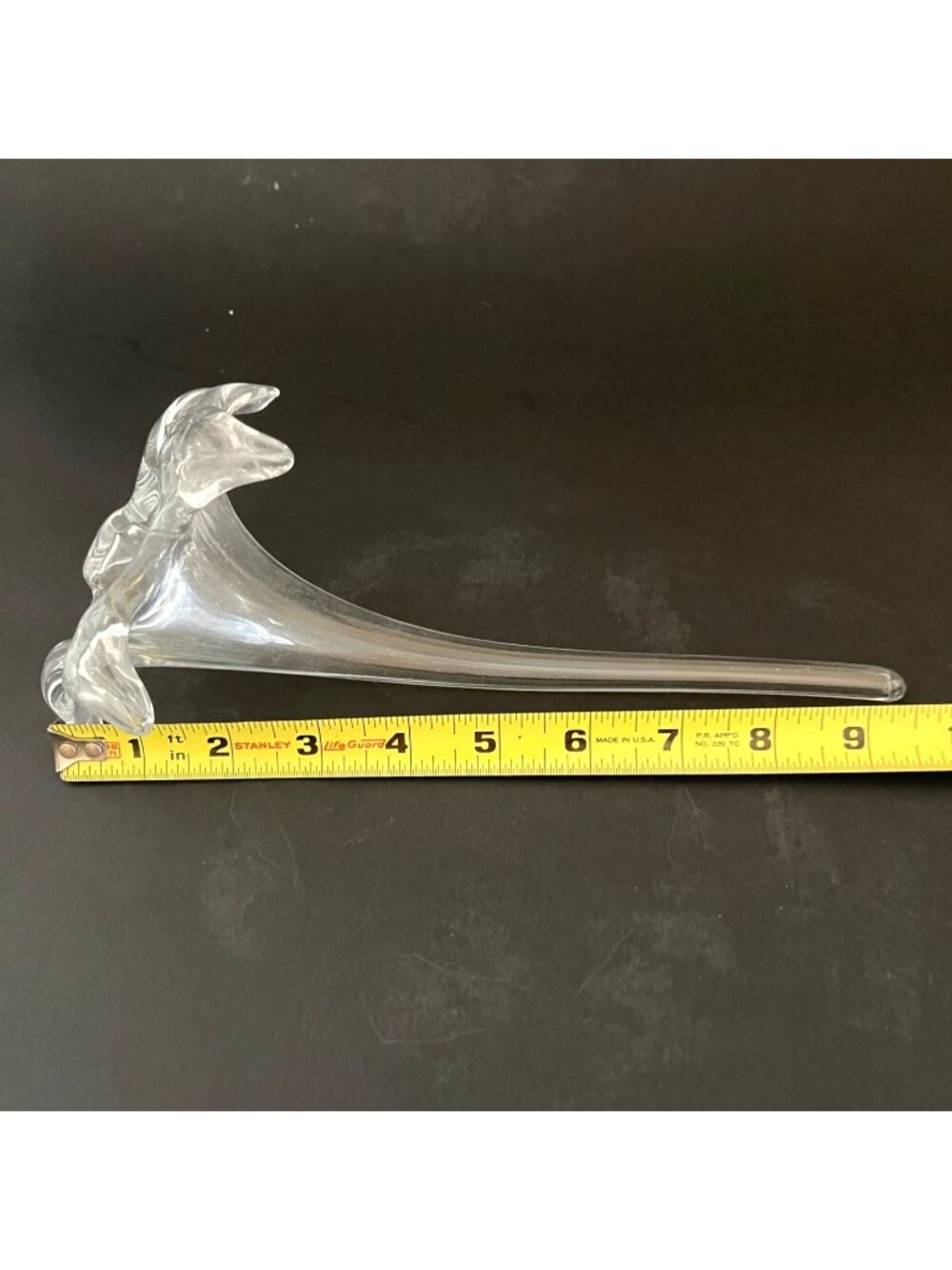 Vintage Hand Blown Flower Bud Vase Glass Amaryllis Side Lying Stem Trumpet Lily - Picture 6 of 8